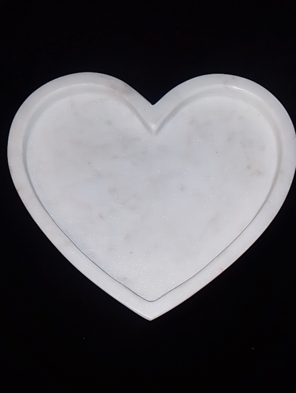 White Heart Marble Tray